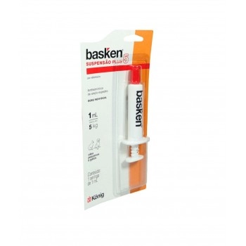 Vermífugo Basken Suspensão Plus 5 Cães e Gatos Dose Individual 1ml Konig