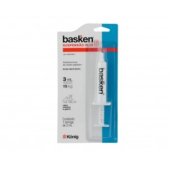 Vermífugo Basken Suspensão Plus 5 para Cães Dose Individual 3ml Konig