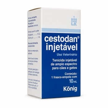 Cestodan Injetável Tenicida para Cães e Gatos 10ml Konig