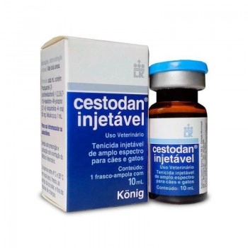 Cestodan Injetável Tenicida para Cães e Gatos 10ml Konig