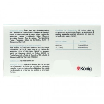 Osteosyn Suplemento Alimentar 660mg para Cães 60 Comprimidos Konig