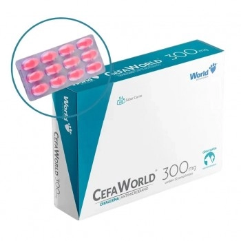 Cefaworld (Cefalexina) 300mg - Caixa com 12 Comprimidos
