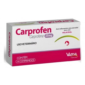Carprofen Anti-inflamatório Palatável Para Cães 25mg Vansil