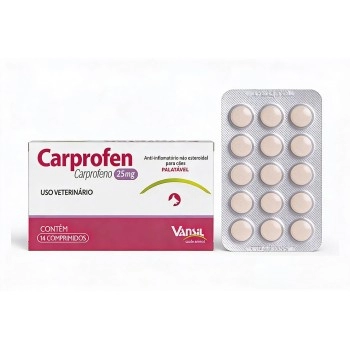 Carprofen Anti-inflamatório Palatável Para Cães 25mg Vansil