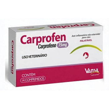 Carprofen Anti-inflamatório Palatável Para Cães 75mg Vansil