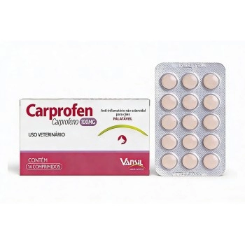 Carprofen Anti-inflamatório Palatável Para Cães 100mg Vansil