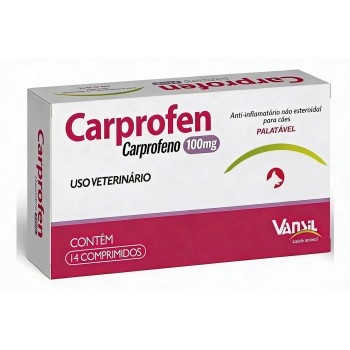 Carprofen Anti-inflamatório Palatável Para Cães 100mg Vansil