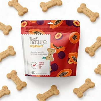 Biscoitos Be Nature Cães Sabor Ameixa, Mamão e Chia 150g - Organnact