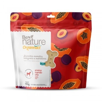 Biscoitos Be Nature Cães Sabor Ameixa, Mamão e Chia 150g - Organnact