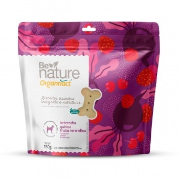 Biscoitos Be Nature Cães Sabor Beterraba, Quinoa e Frutas Vermelhas 150g - Organnact