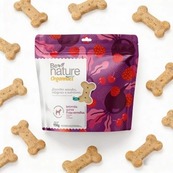 Biscoitos Be Nature Cães Sabor Beterraba, Quinoa e Frutas Vermelhas 150g - Organnact