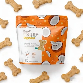 Biscoitos Be Nature Cães Sabor Coco e Aveia 150g - Organnact