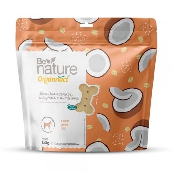 Biscoitos Be Nature Cães Sabor Coco e Aveia 150g - Organnact