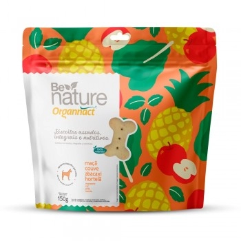Biscoitos Be Nature Cães Sabor Maçã, Couve, Abacaxi e Hortelã 150g - Organnact