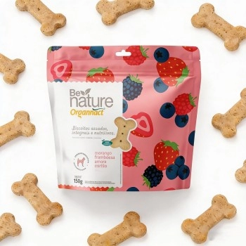 Biscoitos Be Nature Cães Sabor Morango, Framboesa, Amora e Mirtilo 150g - Organnact