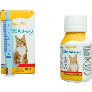 Suplemento Ômega 3+6+D Cat para Gatos 30mL - Organnact