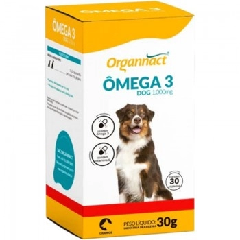 Suplemento Vitamínico Ômega 3 Dog 1000mg para Cães - Organnact