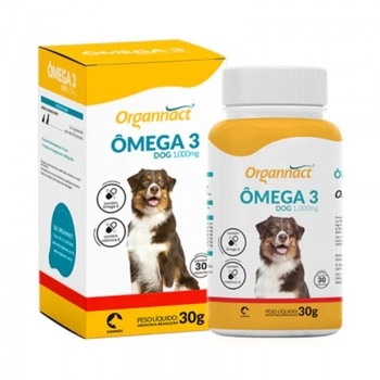 Suplemento Vitamínico Ômega 3 Dog 1000mg para Cães - Organnact