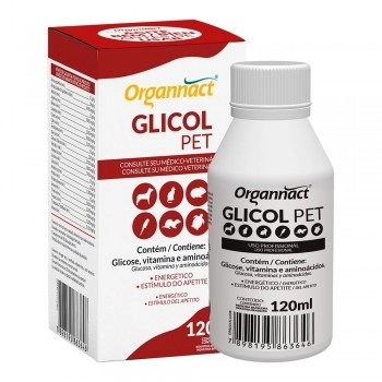 Suplemento Glicol Pet Líquido 120mL Vitamínico - Organnact