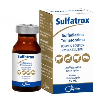 Antibiótico Injetável Sulfadiazina Trimetoprina Sulfatrox 15ml - Syntec