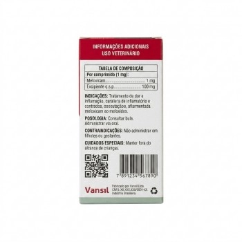 Anti-inflamatório Fort Cam 1,0mg para Cães e Gatos 10 Comprimidos - Vansil