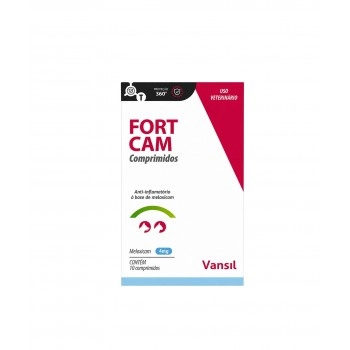 Anti-inflamatório Fort Cam 4,0mg para Cães e Gatos 10 Comprimidos - Vansil