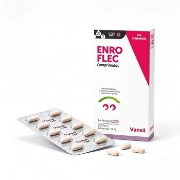 Antimicrobiano Enro Flec para Cães e Gatos com 10 Comprimidos de 50mg - Vansil