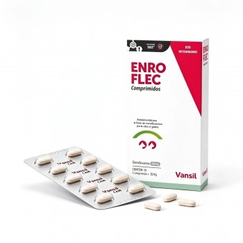 Antimicrobiano Enro Flec para Cães e Gatos com 10 Comprimidos de 150mg - Vansil