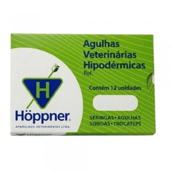 Agulha Hipodérmica Veterinária 10x15mm com 12 Unidades Hoppner