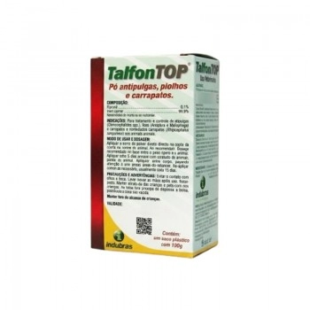 Talfon Top 100g Pó Antipulgas Piolhos e Carrapatos Indubras