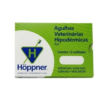 Agulha Hipodérmica Veterinária 12x18mm com 12 Unidades Hoppner