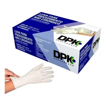 Luva de Látex Com Pó Tamanho PP com 100 Unidades - Descarpack