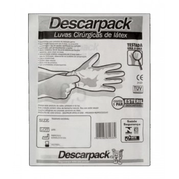 Luva Cirúrgica De Látex Com Pó Tamanho 8.0 Par - Descarpack