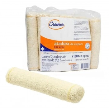 Atadura de Crepe 13 Fios 15cm x 1,8m com 12 Unidades - Cremer