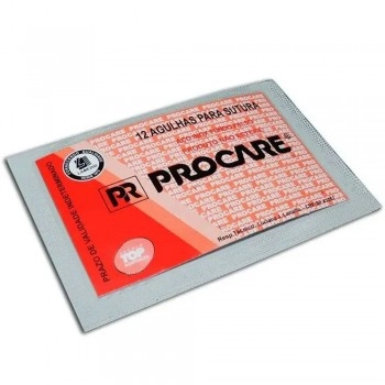 Agulha De Sutura Cilíndrica PD-7 3/8 0,6×22mm Com 12 Unidades Procare