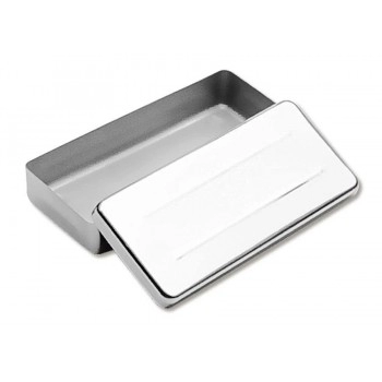 Estojo de Aço Inox Liso para Esterilização 26x12x6cm Fava
