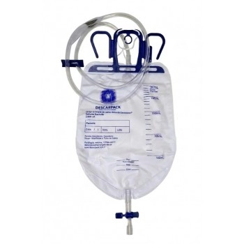 BOLSA COLETORA URINA 2L C/ CLAMP CORTA FLUXO SIST FECHADO C/1 UN - DESCARPACK