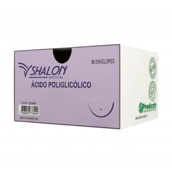 Fio De Sutura Poliglicolico Usp 5-0 Comprimento 70cm Agulha Curva 1/2 Cilíndrica 1,5 - Shalon
