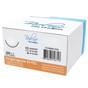 Fio de Sutura Poliglecaprone 25 3-0 com Agulha 3,5 - Bioline