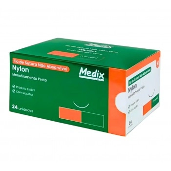 Fio De Sutura Nylon 5-0 Com Agulha 3/8 2,5 45cm Medix