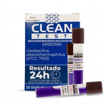 Teste Indicador Biológico 24 Horas Para Autoclave a Vapor Com 10 Unidades - Clean-Test