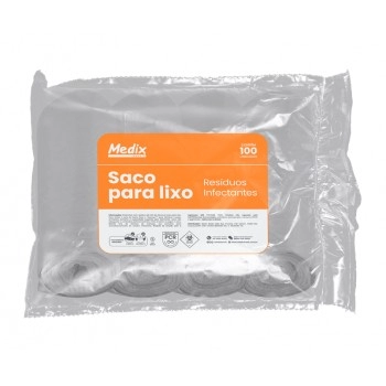 Saco Lixo Hospitalar Branco 110L Com 100 Unidades - Medix