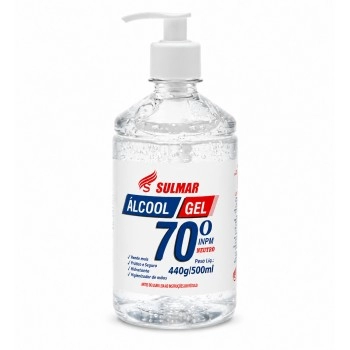 ALCOOL GEL 70° 500ML 440G VALVULA PUMP - SULMAR