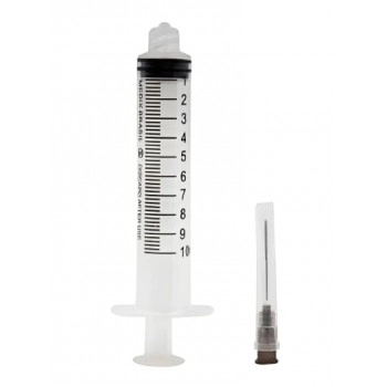 SERINGA 10ML LUER LOCK C/AG 25X0,7MM (CINZA) - MEDIX