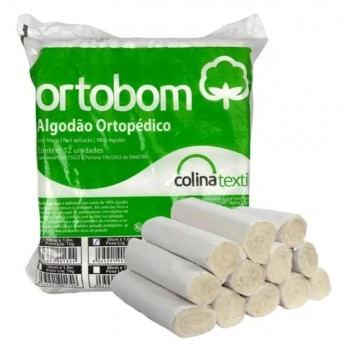 Atadura Algodão Ortopedico 10cmx1mt Com 12 Unidades - Ortobom