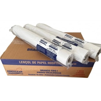 PAPEL LENCOL 50X50 BRANCO - FORTCLEAN