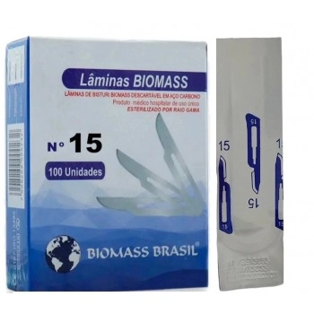 Lâmina De Bisturi N°15 Aço Carbono Biomass