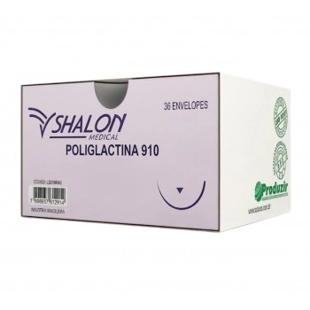 Fio De Sutura Poliglactina 910 Violeta 5-0 Com Agulha1,5m Shalon | VETSHOP