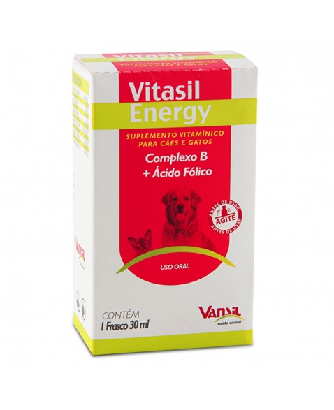 Vitasil Energy Suplemento Vitamínico Para Cães e Gatos 30ml Vansil