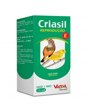 Criasil Vitamina E Para Pássaros 15ml Vansil